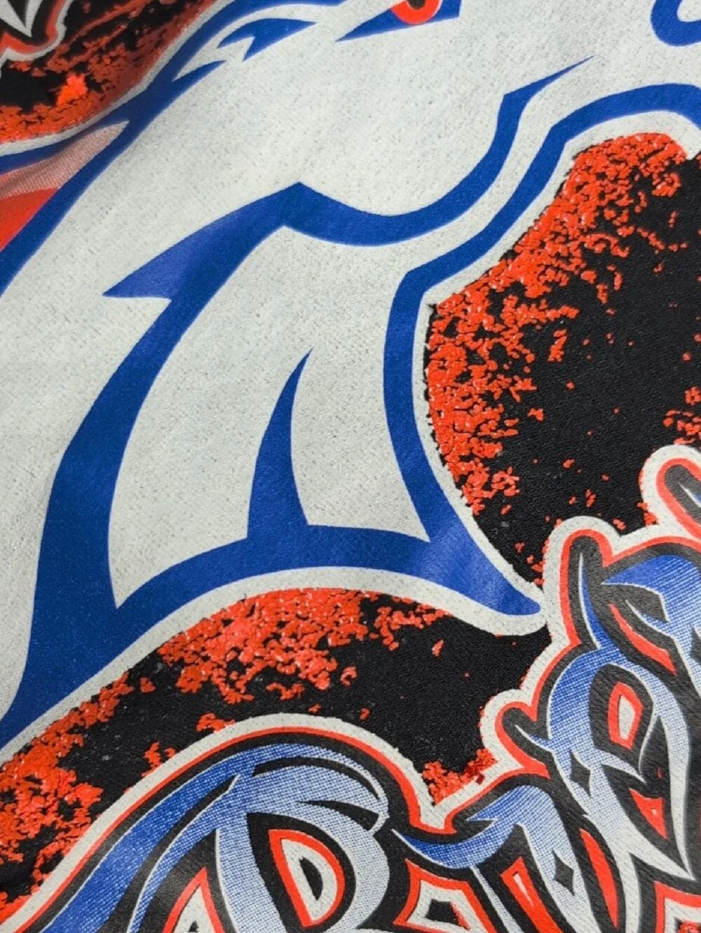 Vtg Denver Broncos Kids Black Graphic Tee Medium